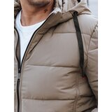 DStreet Kurtka męska zimowa pikowana z kapturem beżowa | Shoptok.si