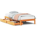 vidaXL Posteljni okvir s predali voščeno rjav 90x190 cm trdna borovina | Shoptok.si