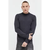 Hugo Volnen pulover moški, siva barva