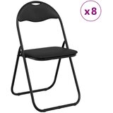  Zložljiva stolica 8 pcs Črna 48 x 43,5 x 81 cm Umjetno usnje, (5000296740) | Shoptok.si