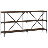  Konzoni stol boja smeđeg hrasta 160x30x75 cm od drva i željeza | Eponuda.com