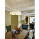 Open Design OR80889 - Luster na šipci STANZA 3xE27/15W/230V fi 42 cm mesing/bela | Eponuda.com