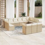 vidaXL 13-dijelni set vrtnih sofa s jastucima poliratan Bež | shoptok.hr