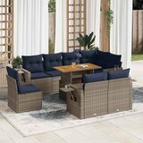 vidaXL 9-dijelni set vrtnih sofa od poliratana s jastucima sivi | shoptok.hr