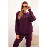 Polski Women's cotton set with Minimal print plum Cijene