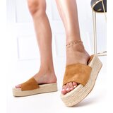  Brown platform espadrille slides Klody | Shoptok.si