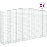  Lučne gabionske košare 3 kom 400x50x220/240cm pocinčano željezo | shoptok.hr