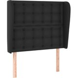  Uzglavlje s ušima crno 93x23x118/128 cm od umjetne kože | shoptok.hr