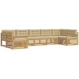 vidaXL Zunanja garnitura za sedenje z blazino 7 pcs Bela in bež, (5000281478) | Shoptok.si