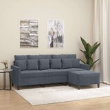  Trosed s stolčkom za noge temno siv 180 cm žamet | Shoptok.si