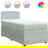 Box spring krevet s madracem svjetlosivi 90x190 cm baršunasti | shoptok.hr
