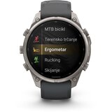 Garmin multisport GPS sat fēnix 9 Pro inReach 47 mm, titanij, grafitno/crni silikonski remen | shoptok.hr