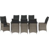 vidaXL Set od 9 dijelova vrtne blagovaonice s jastucima Siva poli ratan | shoptok.hr