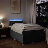 vidaXL Box spring postelja z vzmetnico temno siva 120x200 cm blago | Shoptok.si
