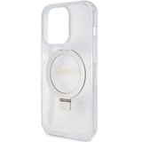  Originalna GUESS Hardcase GUHMP15XHRSGSD torbica za iPhone 15 Pro Max (Magsafe / Glitter Script Logo / stalak za prsten / prozirna) | shoptok.hr