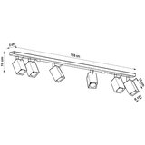 Nice Lamps Sivo točkovno svetilo 6x118 cm Toscana – | Shoptok.si