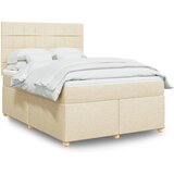vidaXL Krevet s oprugama i madracem krem 140x200 cm od tkanine | shoptok.hr