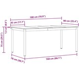  Jedilne mize 2 pcs 180 x 90 x 75 cm Konstruiran les, (5000269122) | Shoptok.si