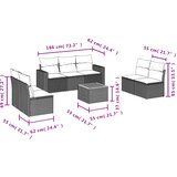 8-dijelni set vrtnih sofa od poliratana s jastucima crni | shoptok.hr