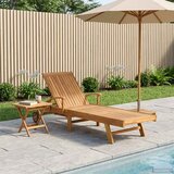  Suncobran s stolom 2 pcs Smeđa 40 x 40 x 40 cm Čvrsto teak drvo | shoptok.hr