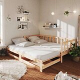  Dnevni ležaj na izvlačenje 2 x (90 x 200) cm masivna borovina Cijene