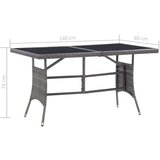  Vrtni stol sivi 140 x 80 x 74 cm od poliratana | shoptok.hr
