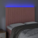  LED uzglavlje ružičasto 144x5x118/128 cm baršunasto | shoptok.hr