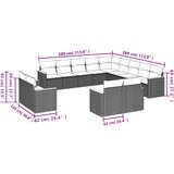  13-dijelni set vrtnih sofa s jastucima poliratan crni | shoptok.hr