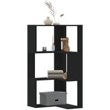  The Living Store Kotna knjižna omara 3-nadstropna črna 50x50x102 cm - Kotna Knjižna Omara, (21555105) Cene