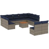  12-dijelni set vrtnih sofa od poliratana s jastucima sivi | shoptok.hr