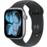 Apple watch series 11 [gps 46mm] smartwatch with space gray aluminum case with black sport band - m/l. sleep score, fitness tracker, health monitoring, always-on display, water resistant | Eponuda.com