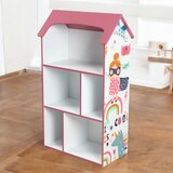 Ginger Home dječja polica kućica Super Girl, ružičasta za spremanje igračaka i knjiga | shoptok.hr
