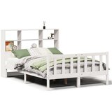 vidaXL Knjižna postelja brez ležišča bela 140x190 cm trdna borovina | Shoptok.si