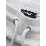 Ombre Men's sweatpants with piping and ribbing on legs - grey melange | ePonuda.com