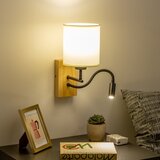  Brilagi - LED zidna svetiljka NUBILA WOOD 1xE27/25W/230V+LED/3W hrast/crna/krem | Eponuda.com