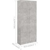 Ormarić za knjige boja betona 82,5 x 30,5 x 185,5 cm drveni | shoptok.hr