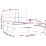  Box spring postelja z vzmetnico LED temno siva 180x200 cm blago, (20789020) | Shoptok.si