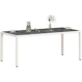  Vrtni stol sa staklenom pločom bijeli 190x90x75 cm poliratan | Eponuda.com