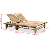  Ležaljka za sunčanje od bambusa za 2 osobe | shoptok.hr