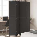The Living Store Paravan 4-delni črn trden les pavlovnije - Pregrada Za Prostor, (21837504) | Shoptok.si