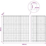  Gabion s žicom debljine 5 mm i mrežom 10x10 cm 1050x30x150 cm | shoptok.hr