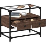 TV ormarić sa staklenom površinom boja hrasta 60x35x51 cm drvo | shoptok.hr