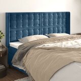  Uzglavlje s ušima tamnoplavo 183x16x118/128 cm baršunasto | shoptok.hr