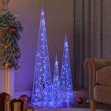 vidaXL Set akrilnih ukrasnih LED stožaca plavi 60/90/120 cm Cijene