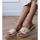 Gemre Beige platform slides with a buckle on the Umsa strap | ePonuda.com