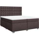 vidaXL Krevet s oprugama i madracem tamnosmeđi 200x200 cm od tkanine | shoptok.hr