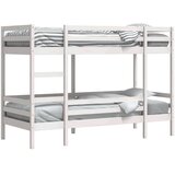  Krevet na kat bijeli 90 x 190 cm od masivne borovine | shoptok.hr