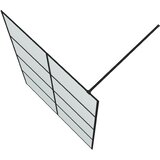 Pregrada za tuš crna 140 x 195 cm s mutnim staklom ESG | shoptok.hr