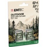 Emtec SDXC memorijska kartica Emtec Rugged Outdoor 64 GB klasa 10 / UHS-1 U3 pakiranje od 2 komada | Shoptok.si