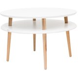 Ragaba bijeli stolić sa nogama u prirodnoj boji drveta UFO Ø 70 cm | shoptok.hr